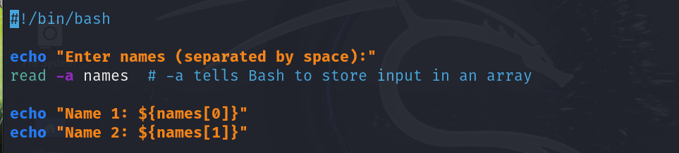 Getting Inputs from Array