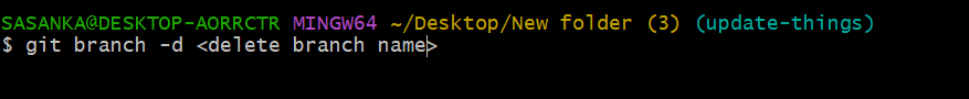 Deleting Local Branch