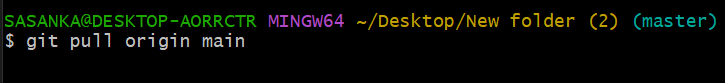 Git Pull Command Screenshot